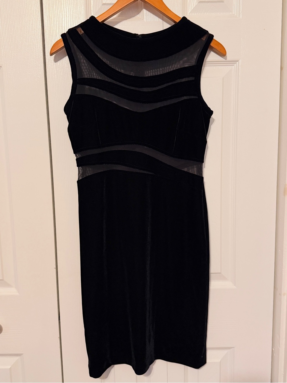 Jack by BB Dakota Black Midi Dress with Sheer Insets
